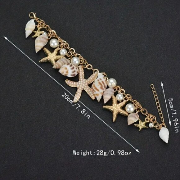 Bohemian Starfish Shell Bracelet Summer Beach Vacation Decor Jewelry - Picture 3 of 10